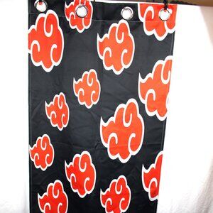 Naruto Akatsuki Logo Red & Black Pair Blackout Window Curtain Panels